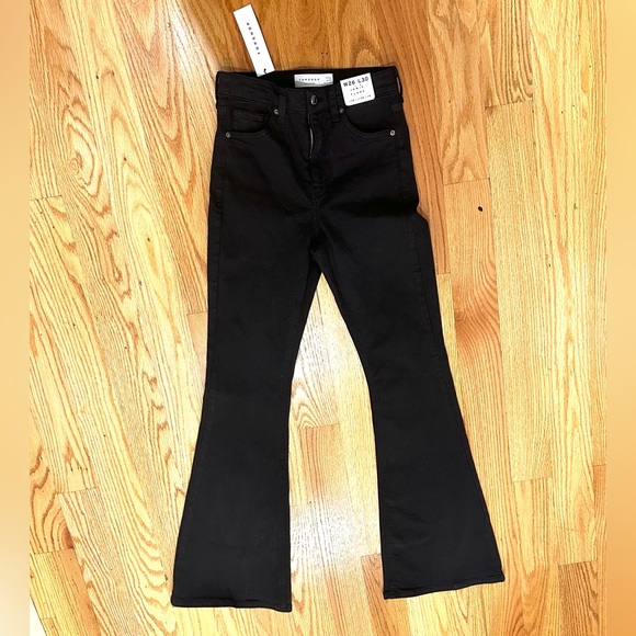 ASOS design Topshop high rise Jamie flare jeans in black - Picture 3 of 13